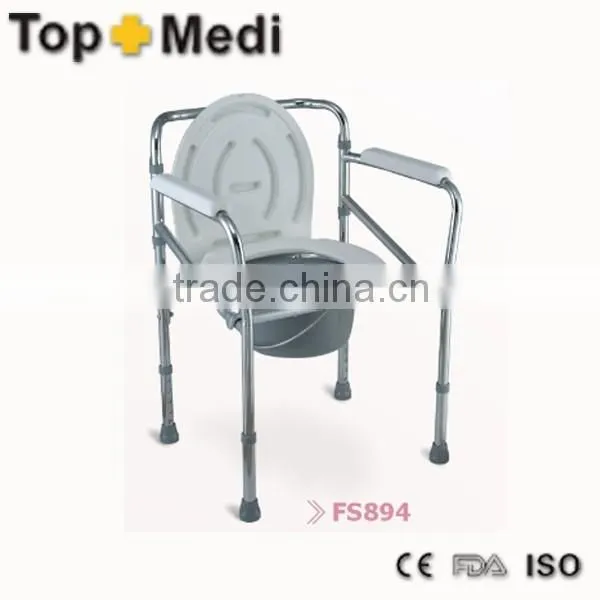 Foldable Steel Topmedi TCM894 Commode Chair for Disabled People