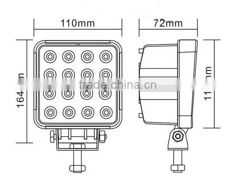 High power auto truck led light led flood light outdoor 48W led work light