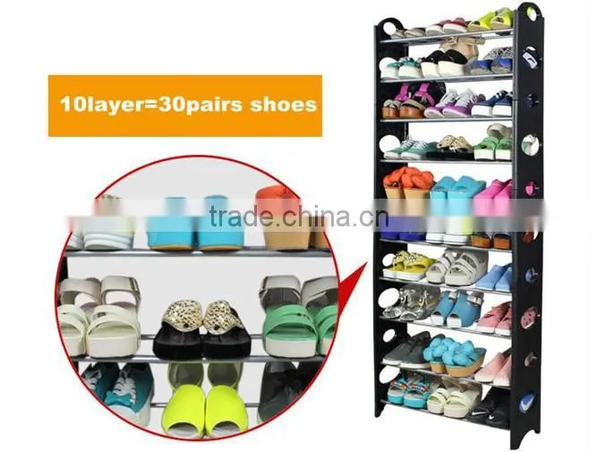 Ladies shoe rack stackable storage shelves with 4 and 10 tiers( FH-SR00611)