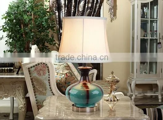 Metal Base In Satin Nickel Ceramic Body With Fabric Lampshade Modern Desk Lamp Bedroom Living Room Dining Room Table Lamp