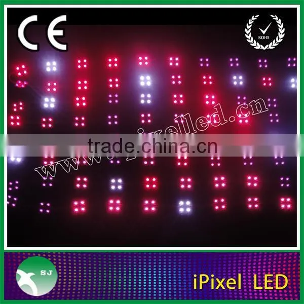 Black pcb 8x32 pixel pitch 10mm, RGB ws2812 flexible led matrix
