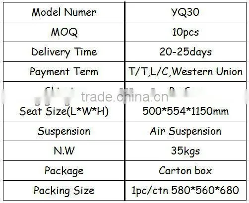 China Supply Truck Seat with Automatic Air Suspension