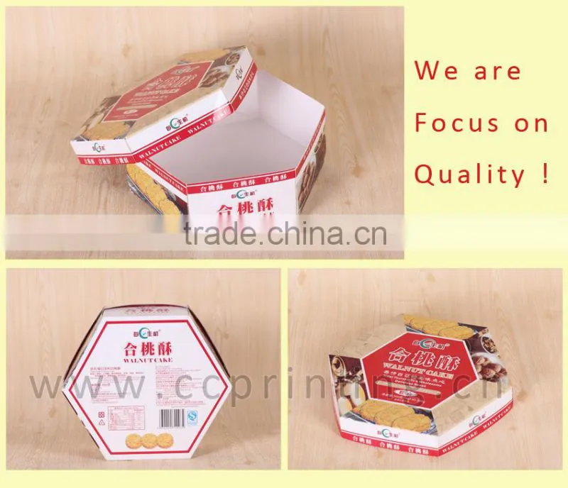 High quality custom size snack packing hexagonal cardboard box