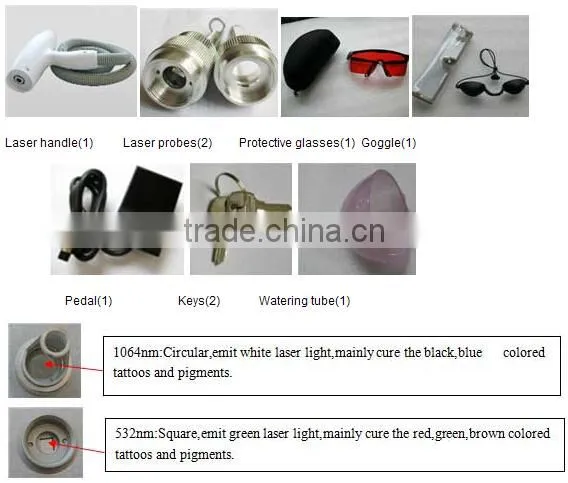 beauty studio nd yag laser tattoo removal treatment head machine D006