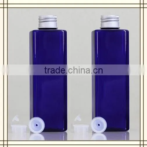 500ml plastic colorful blue PET bottle with aluminium cap for cosmetic