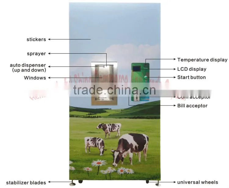Door to Door supported in Kenya: 300L coin accepted automatic fresh milk atm machine