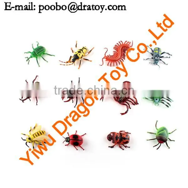 soft and hard plastic color insect statue educational toy insect