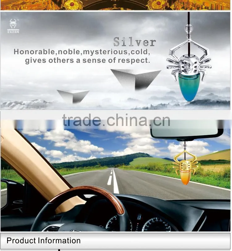 Spider shape zinc alloy material hanging car air freshener