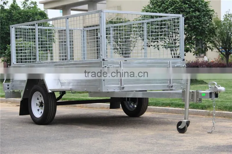 High Quanlity 7x5ft Galvanised Caged Box Trailer