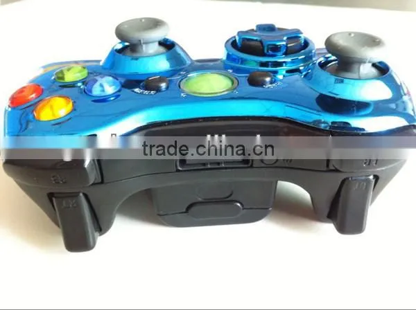 For Xbox 360 Slim Controller Chrome Shell with Black Inserts and Buttons