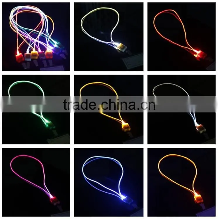 Cheap design your own flashing lumious lanyard