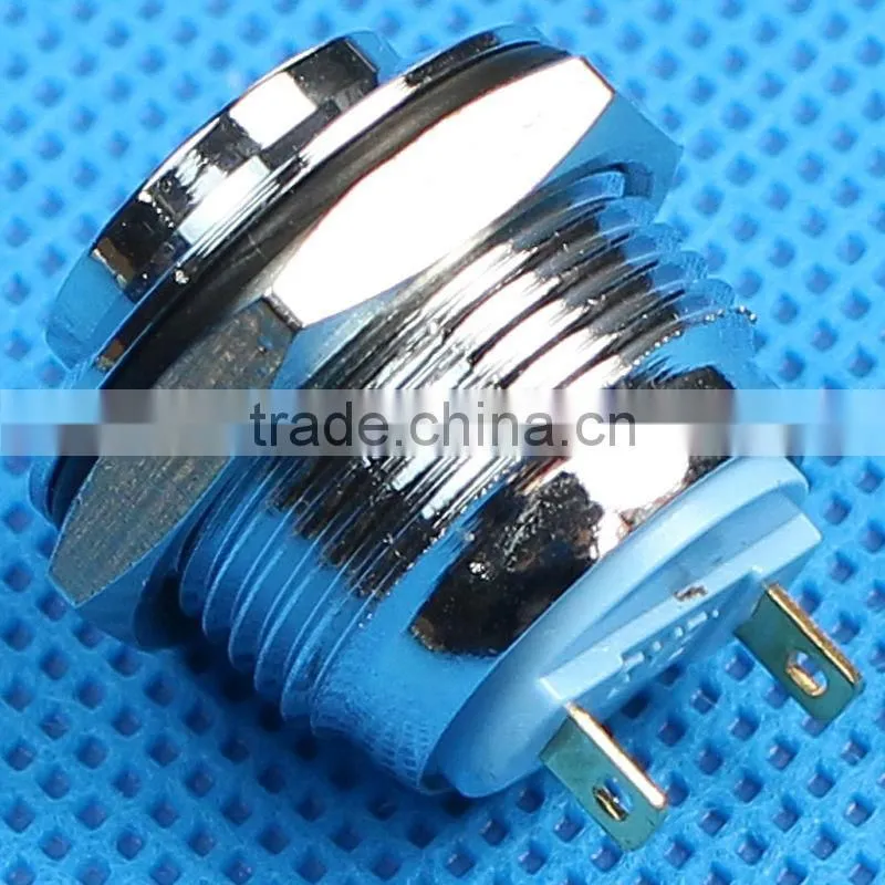 16mm high round metal push button switches