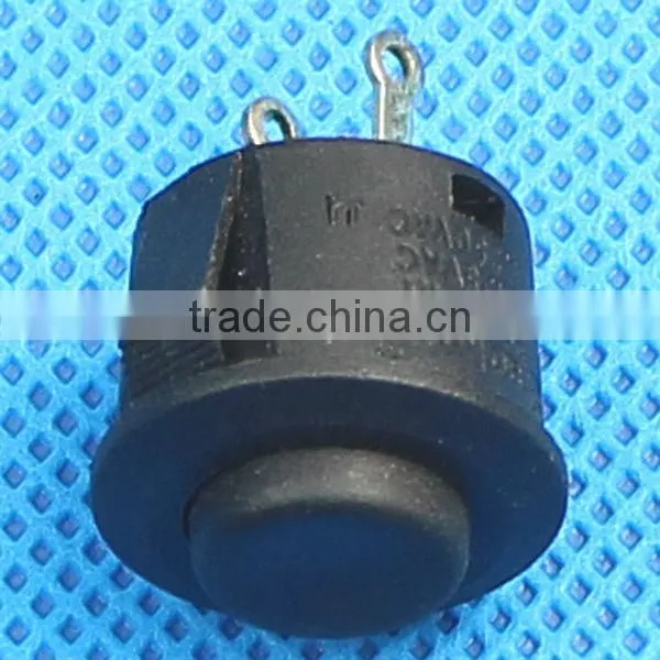 PS14-1R OFF-(Momentary ON) 12mm black push button switch