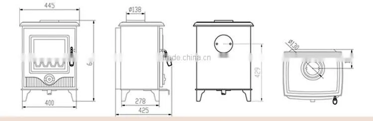 China supplier High Output wood fireplace/wood burning stove with back Boiler Stove
