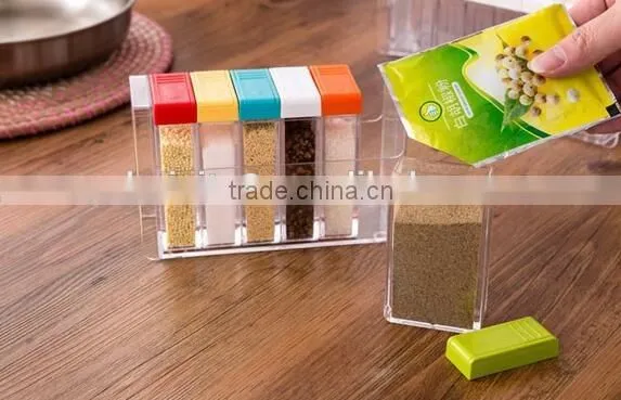 CY136 6 in 1 plastic spice holer Seasoning box