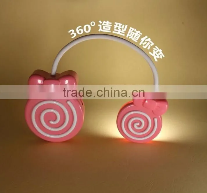 Cute Lollypop Shape Table Lamp With Touch Sensor, USD Charge LED Night Light For Study