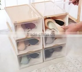 Wholesale Stock Small Order Plastic Transparent Shoes Storage Box