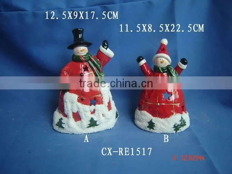 ceramic christmas set (christmas tree and snowman)-Ceramic Christmas Items