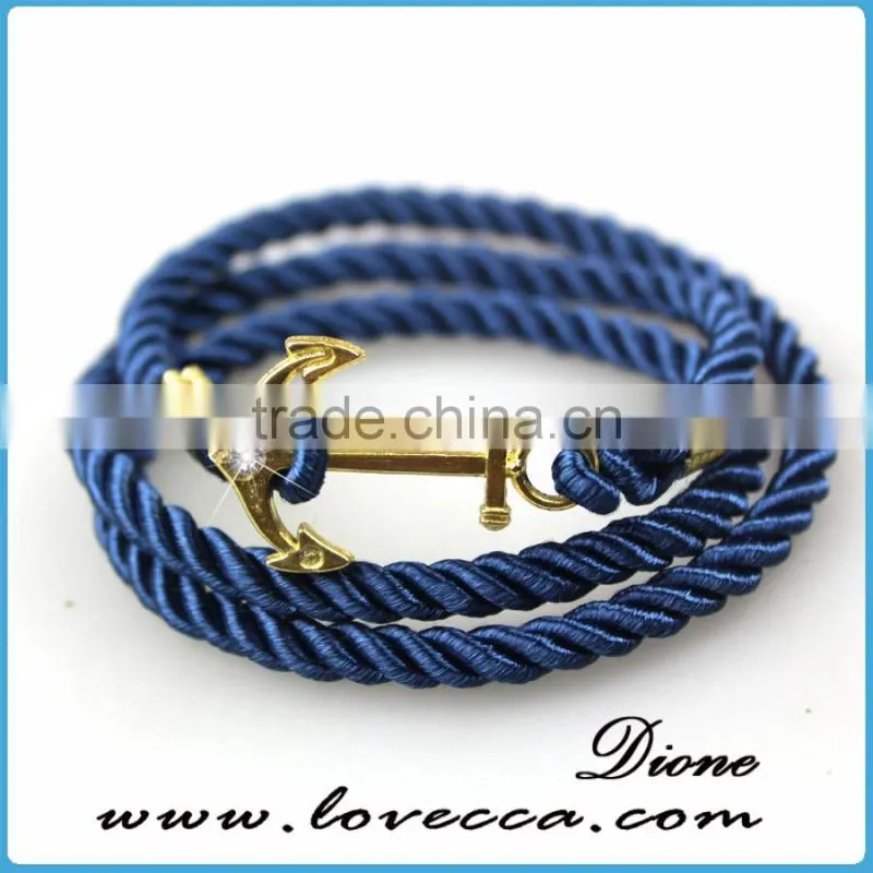 Cheap Handmade Customized Mens Anchor Bracelet, Nautical Rope Bracelet