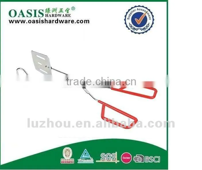 Food tong iron with powder coating plastic coating handle
