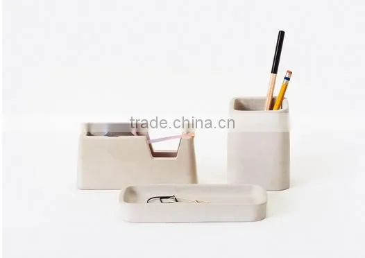 Office Organizer concrete Pencil Cup cement hole Pen Holder