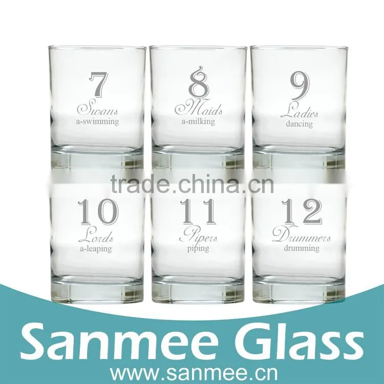 4PCS Unbreakable Glassware Santa's Reindeer Old Fashioned Glass Set