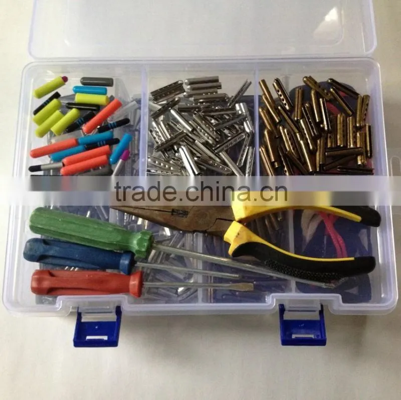2-layer Plastic Adjustable Compartments metal aglet Tool Bin Storage Box