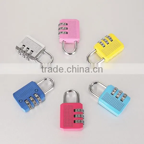 Colored mini 3 digit changing combination lock