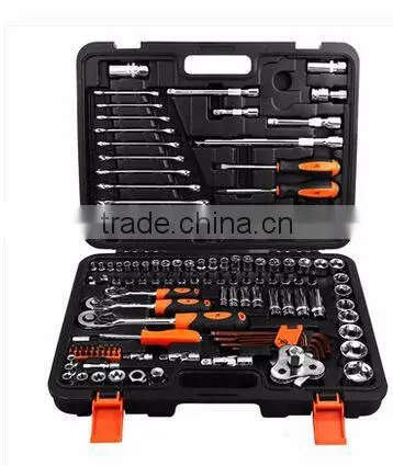 120 1pcs Metal Tool Set with Oil Filter Wrench Machinery Tool 121 PCS Socket Wrench Set