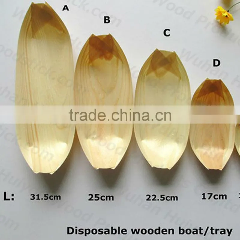 Natural Disposable All size Food Box Decorate Boat Sushi Boat Pine Boat