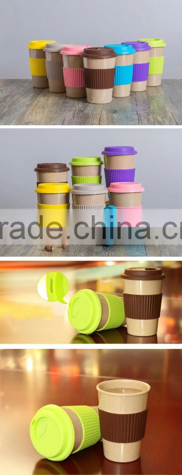 Wholesale biodegradable bamboo fiber coffee cup, bamboo fiber cup,custom coffee cup