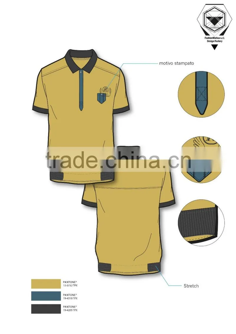 Italy Design services for men's single button Polo Shirt ODM
