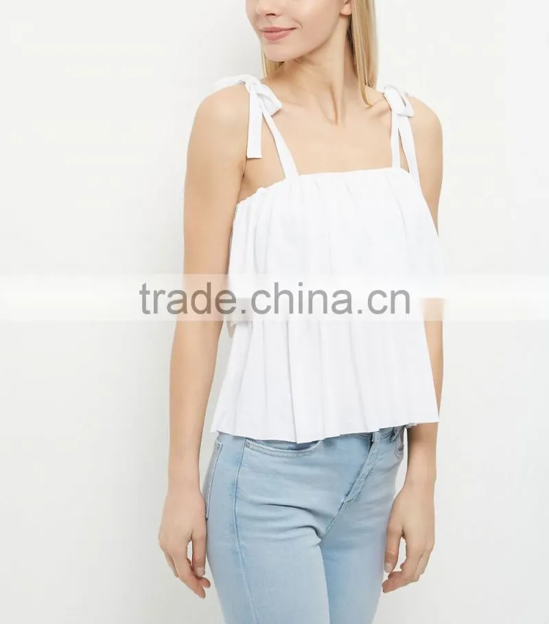 2016 Newest Sexy Layered Tie Strap Cami Sleeveless Top HST8043