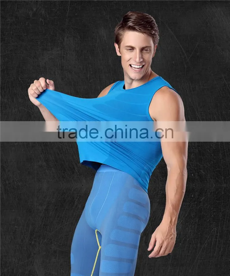 new model fitness skinny bodybuilding excercise sleeveless compression shirts for men