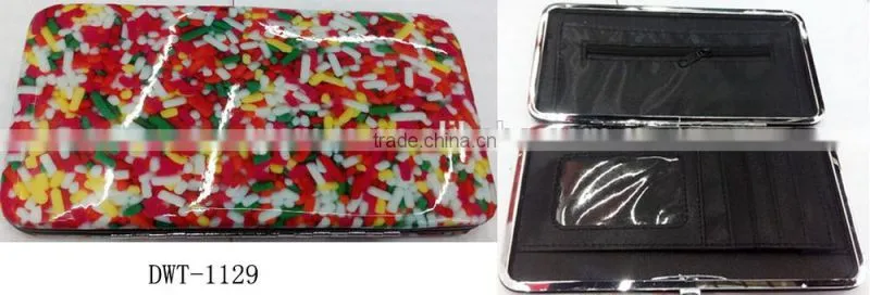 2017 lady popular pvc leather candy wallet