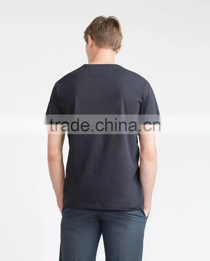 China cheap factory black cotton men t shirt wholesale with pocket