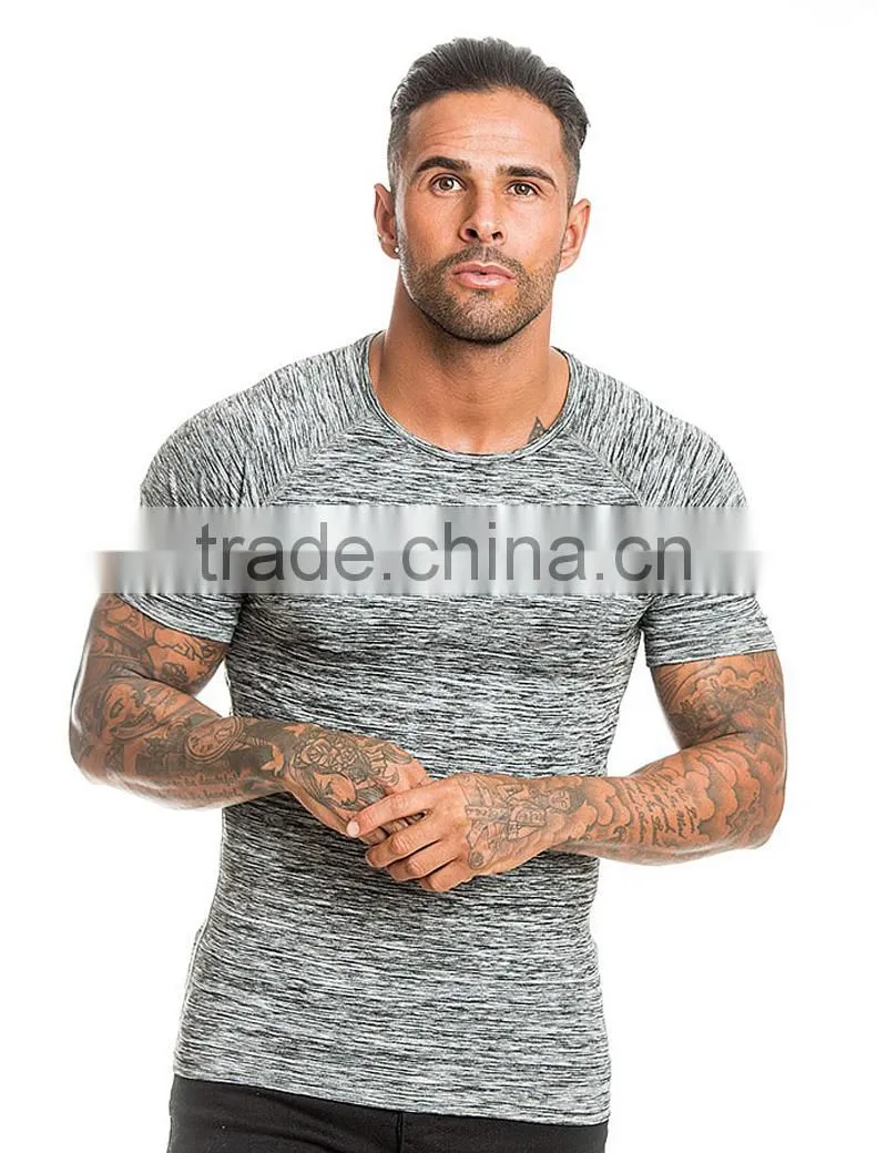 raglan sleeve custom printed fitness shirts , gym fitted t shirt
