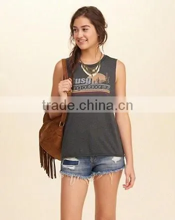 women gym very low price tank top with partten and design your own picture