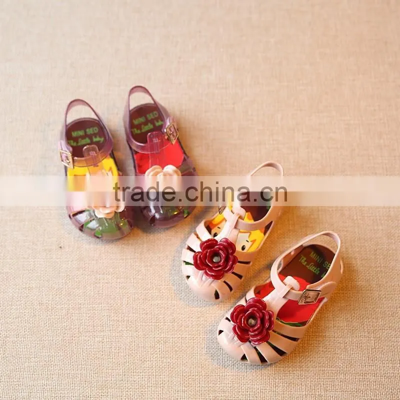 floral girl summer jelly sandals, flower girl melissa sandals