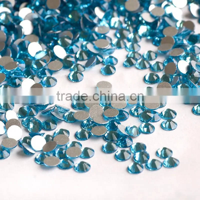 Wholesale aquamarine non hotfix rhinestone flatback