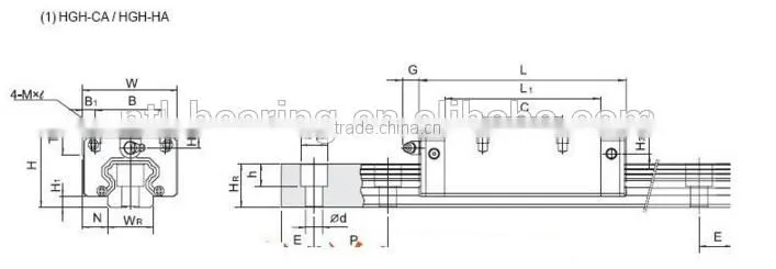 Good quality Taiwan HIWIN HGH20CAH linear guide and block
