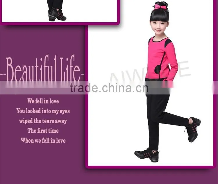 Girls Stylish Suit Kids Long Sleeve Sweatsuit Sets Children Gymnastics/Sports Suits
