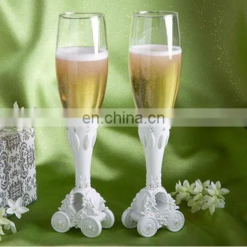 resin pumpkin carriage wedding guest book/ Pen/ Cake Knift/ Sever/ Toasting Flutes Set