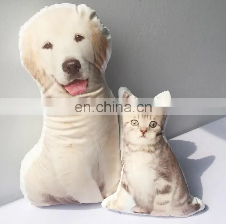2016 Fashion cheap plush 3d printing home decorative dog pillow