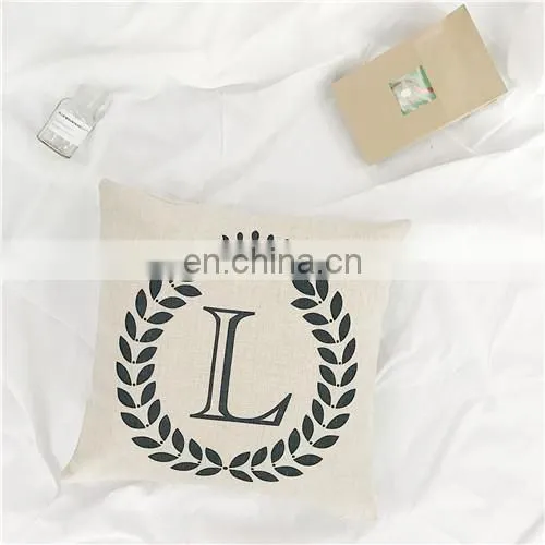 The letter Cotton Linen Plain Custom Printing Cushion covers