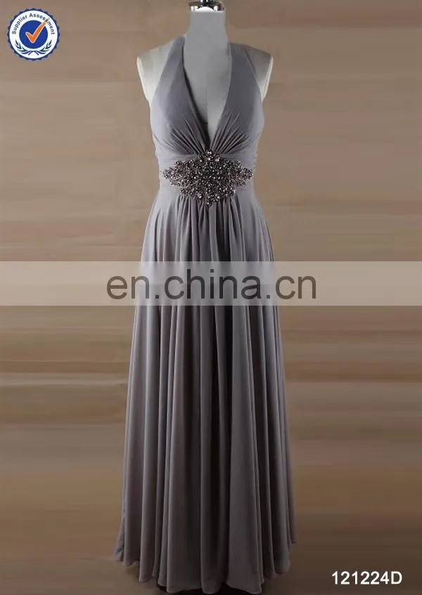 Vintage halter grey mother of the bride dresses for formal occasion