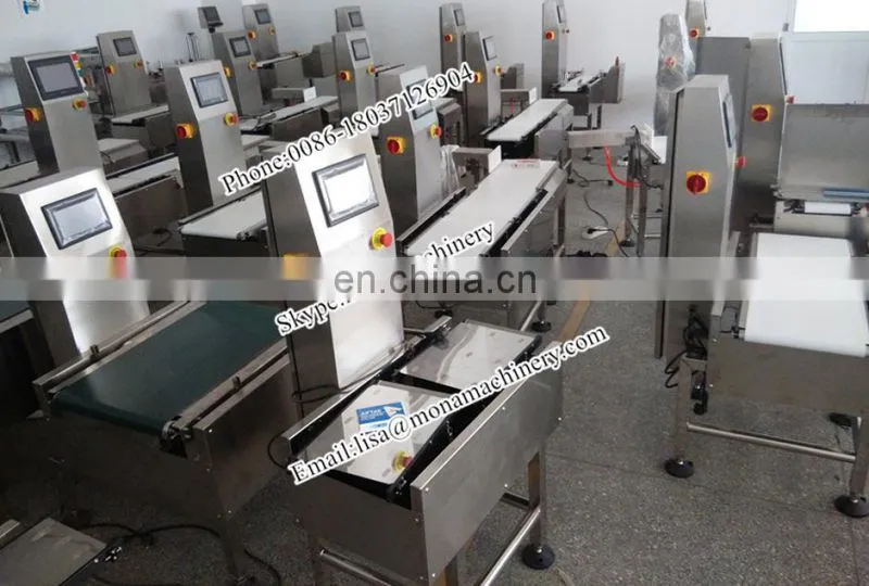 Poultry And Seafood Weight Grading System (10-3000g) 6 Grade Fish Sorting Machine (10g~1200g)