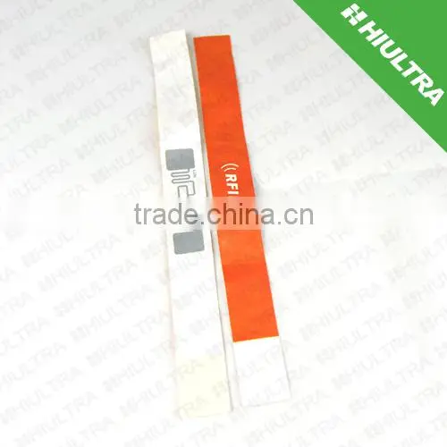 UHF Disposable TYVEK rfid bracelet tag One-time TYVEK RFID Bracelet tags tracking