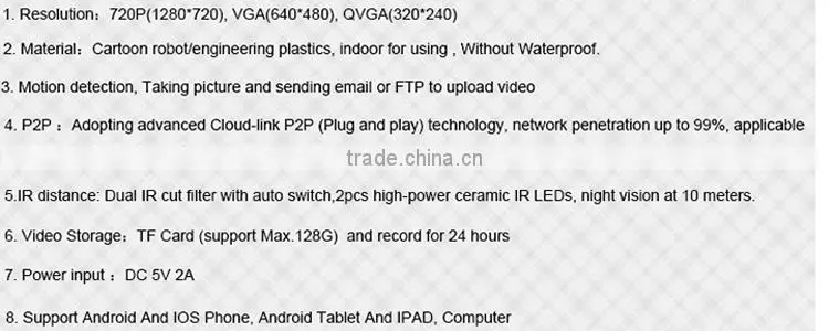 Anti Theft Surveillance Mini WIFI IP Camera For IPHONE Android