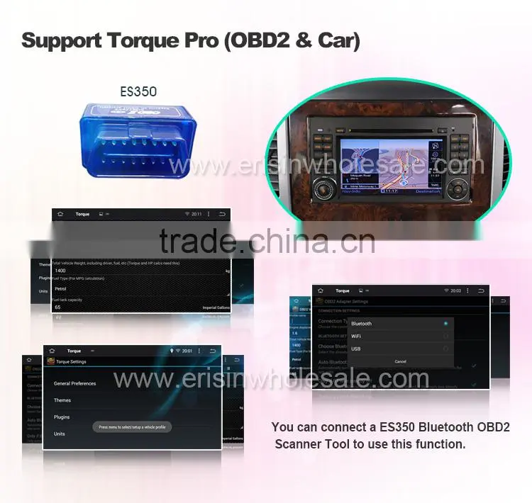 Erisin ES2682B 7" Touch Screen Android 4.4.4 Car Audio GPS Player for W245 W169